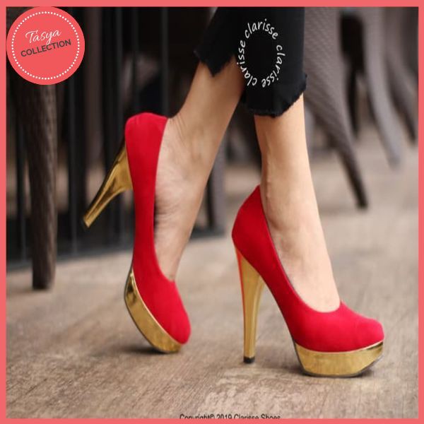 EXCLUSIVE - PUMPS HEELS MONROE MERAH / SEPATU HIGH HEELS WANITA