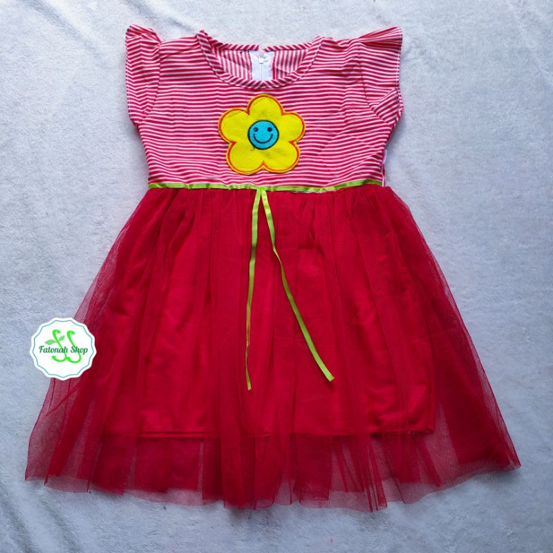 Dress anak cewek perempuan  3 4 tahun ( dress tutu strippina )