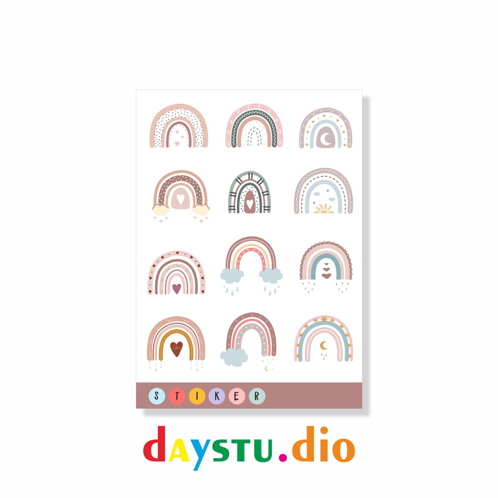 

STICKER DECOR JOURNAL RAINBOW BOHEMIAN CUTE PELANGI