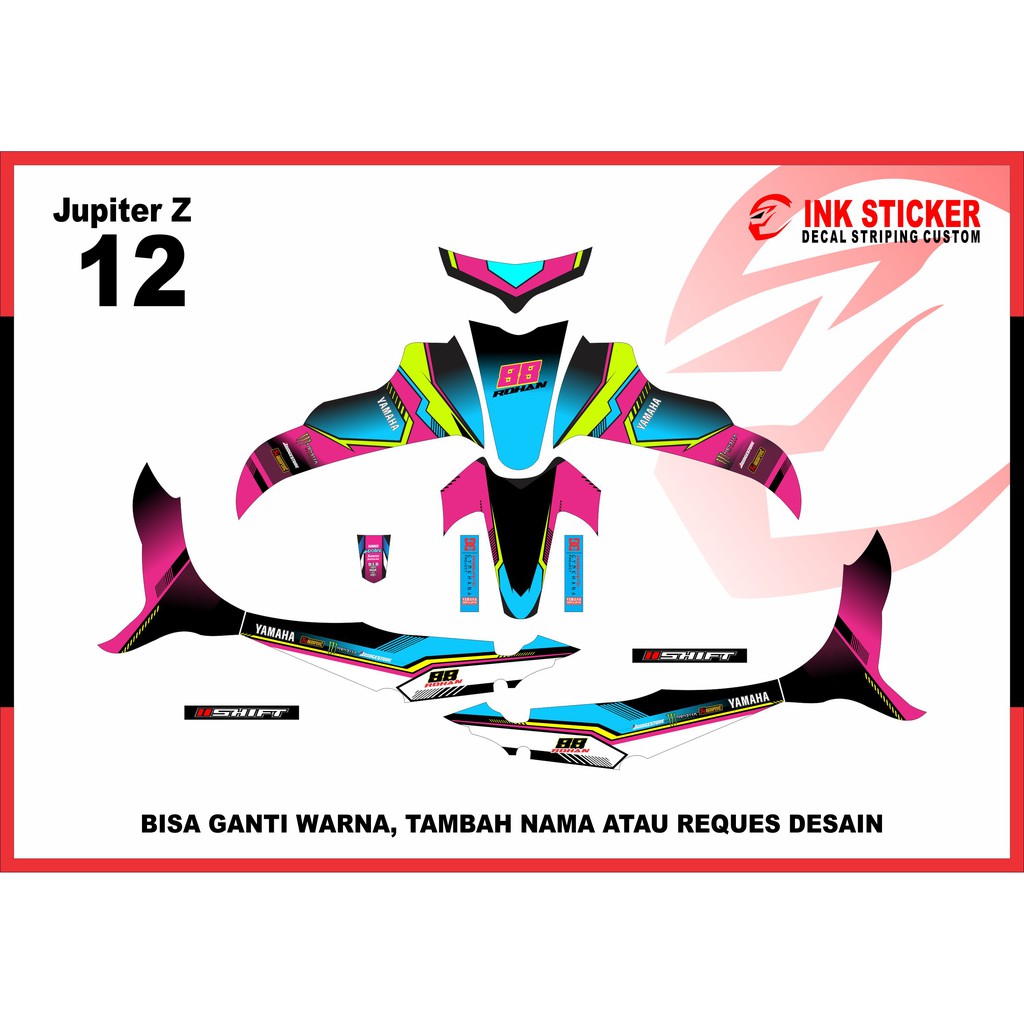 Jual Sticker Decal Jupiter Z Burhan Desain 12 Motif Warna | Shopee