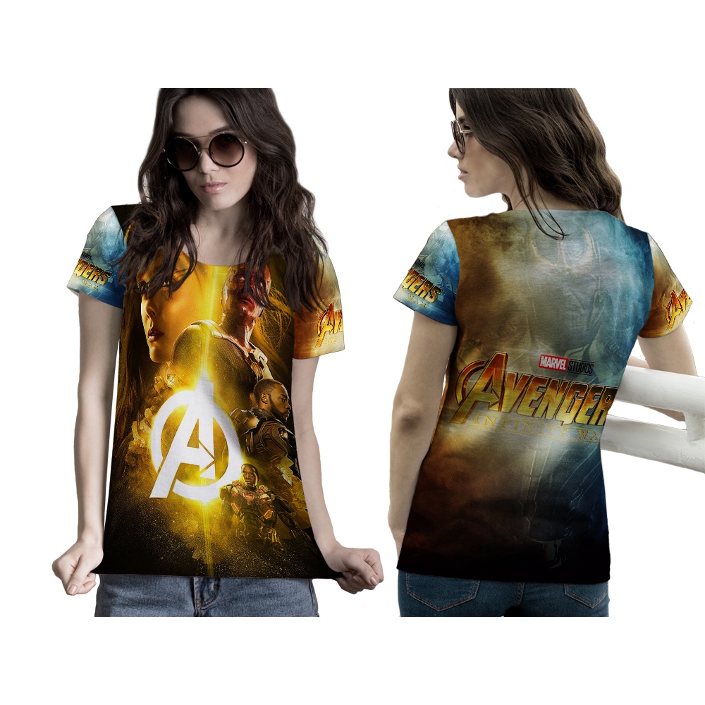 TiniShop - Kaos AVENGER INFINITY WAR Dewasa FullPrint / Kaos Wanita Avenger Terbaru /301