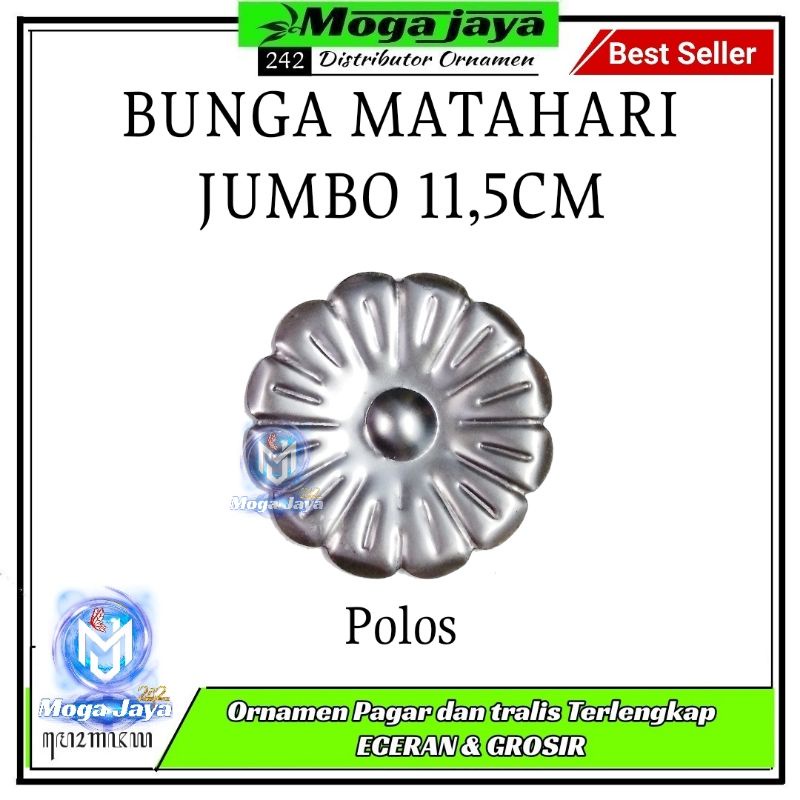 bunga matahari jumbo 11,5cm ornamen tralis pintu pagar