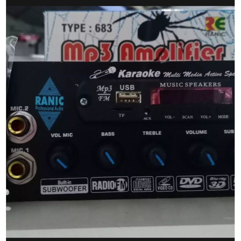 kit speaker aktif mp3 spider type 683 usb tanpa bloototh power amplifier rakitan ampli sound system