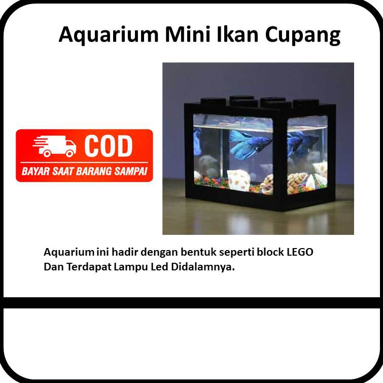 Topincn Aquarium Akuarium Mika Akrilik Acrylic Plastik Plastic Mini Kecil Unik Murah Hias Soliter Ta