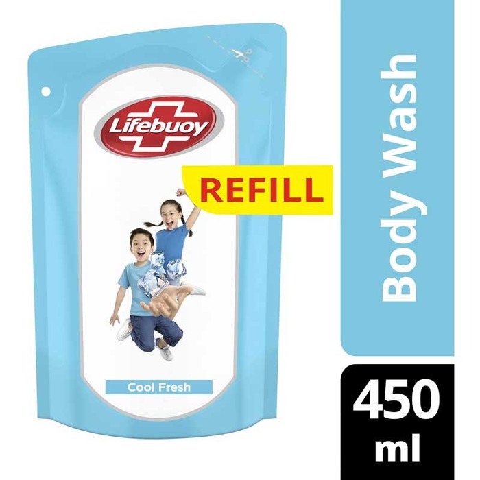 Lifebuoy Body Wash Cool Fresh Refill 450ml - Sabun Mandi Cair