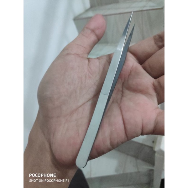 Pinset Stainless Steel bengkok lurus ST-11 Tweezer ST-15 Tweezers Pinset StainlessSteel runcing