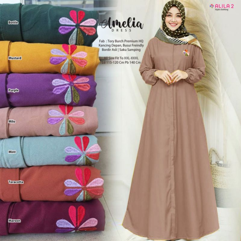 DRESS AMELIA SIMPLE JUMBO LD 120 ORI ALILA