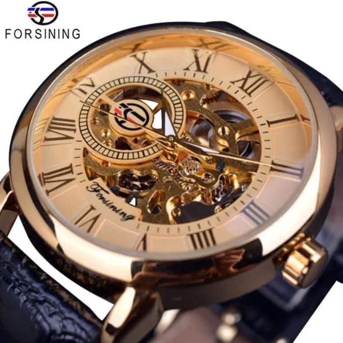 JAM TANGAN PRIA MEKANIK AUTOMATIC FORSINING GMT838