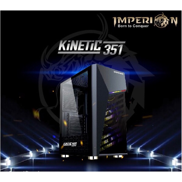 CASING GAMING IMPERION KINETIC 351 BONUS 2 FAN LED RAINBOW