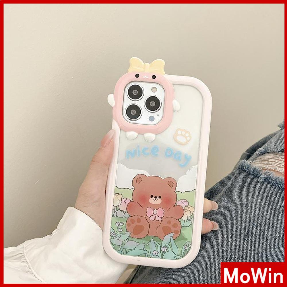 iPhone Case Silicone Soft Case Clear Case Airbag Shockproof Protection Camera Smooth Feel Cartoon Bear Cute Compatible For iPhone 11 Pro Max 13 Pro Max 12 Pro Max 7Plus xr XS Max