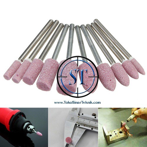 10 Pcs Mata Batu Asah Poles Ampelas Mini Grinder Polishing Tuner Head