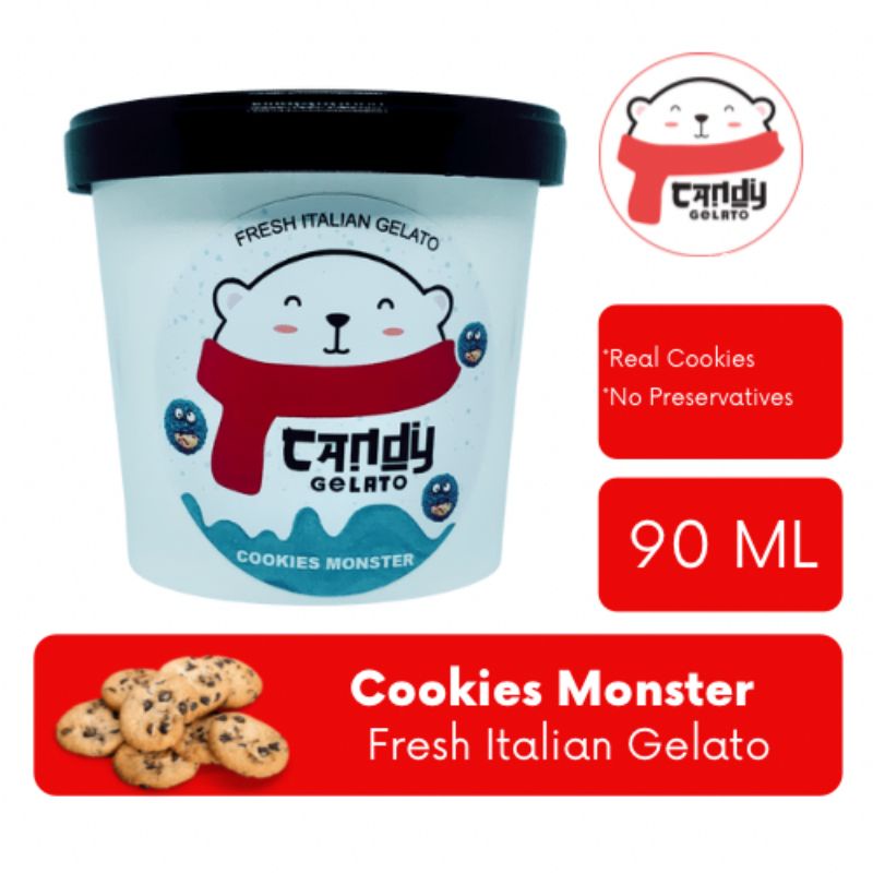 

Cookies Monster Ice Cream Es Krim Gelato