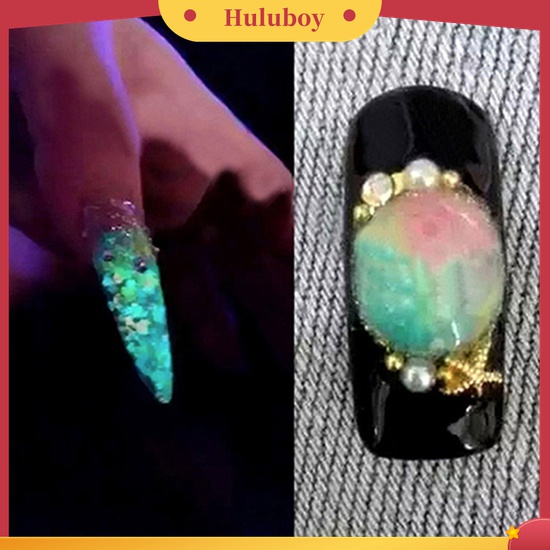 Huluboy Huluboy♡ 1pc Stiker Glitter Luminous Bahan Akrilik Untuk Dekorasi Manicure