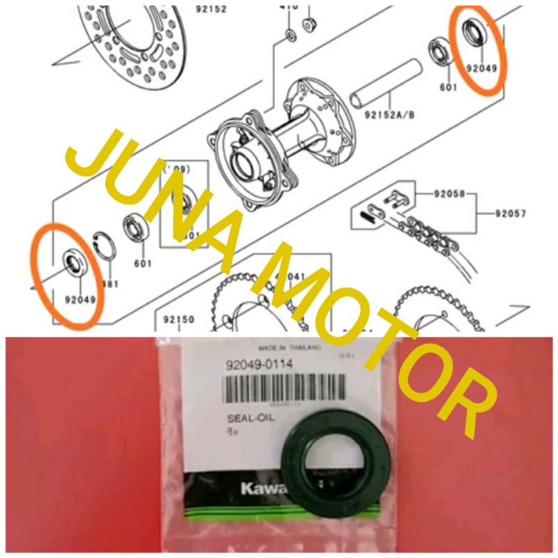 seal tromol belakang KLX 150 original
