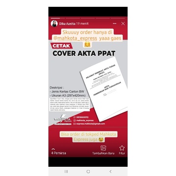 

CETAK COVER AKTA PPAT (minimal order 30 pcs judul bisa di mix)