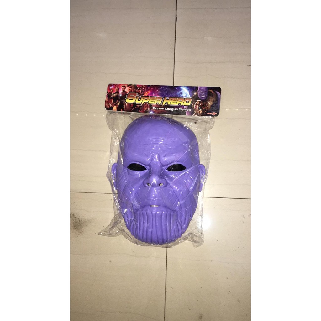 Mainan anak topeng thanos mask nyala avengers tanos ungu superhero