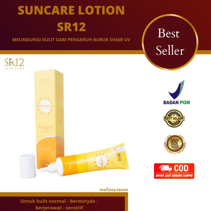 SUNCARE SR12 PELINDUNG UV KRIM ANTI BELANG KRIM BERSPF SUNCREEN TABIR SURYA