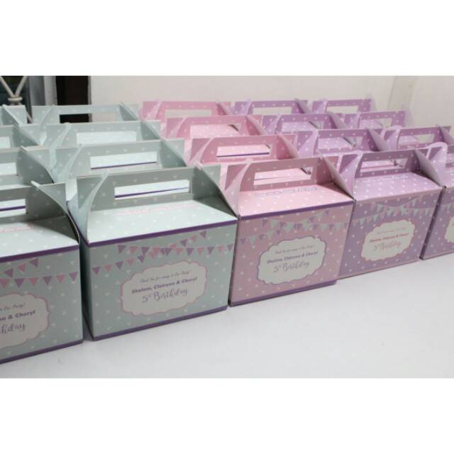 

Snack box / wadah snack ulang tahun custom warna pastel / pastel colour