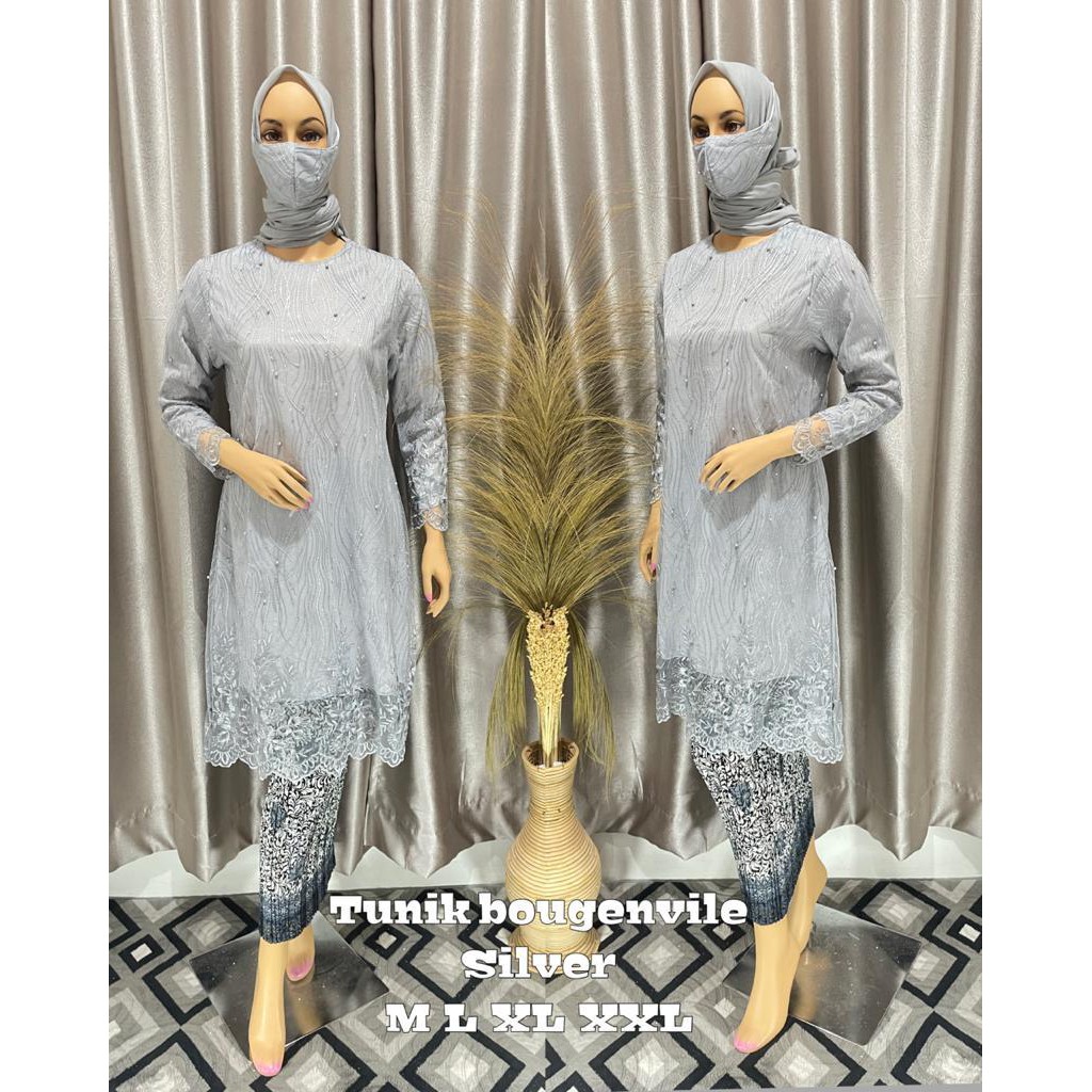 MEM&gt; KEBAYA TUNIK ADIVA - BAJU TUNIK TULLE MUTIARA - TUNIK KEBAYA TERLARIS - KEBAYA PESTA MODERN