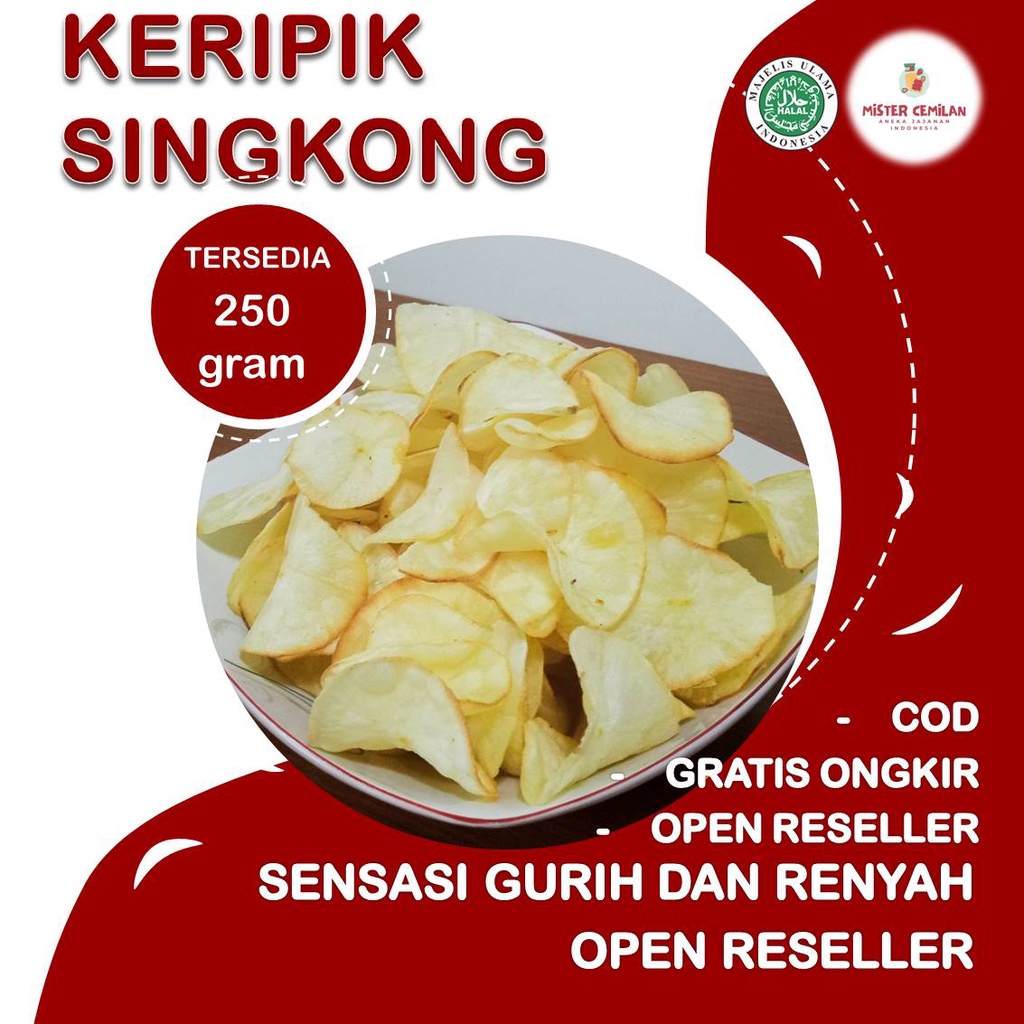 

250GRAM KERIPIK SINGKONG ORI GURIH BY.MISTER CEMILAN