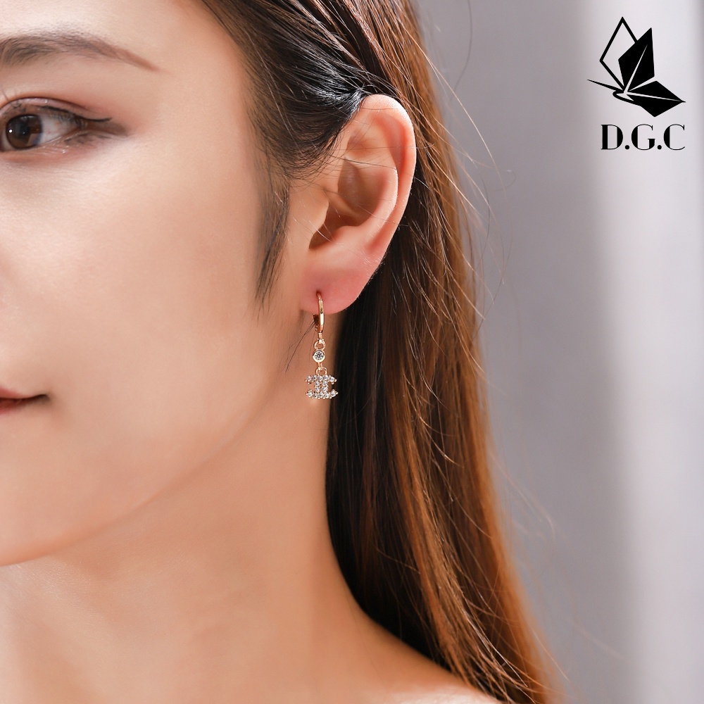 ✨D.G.C✨COD Anting Korea Titaniun Earrings Emas Jumbai Berlian Murah Giwang Tindik Perhiasan 18K D144