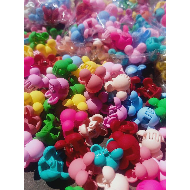 Jepit mini per pack isi 5 Jepit kutu Import motif Mc.Mouse warna warni