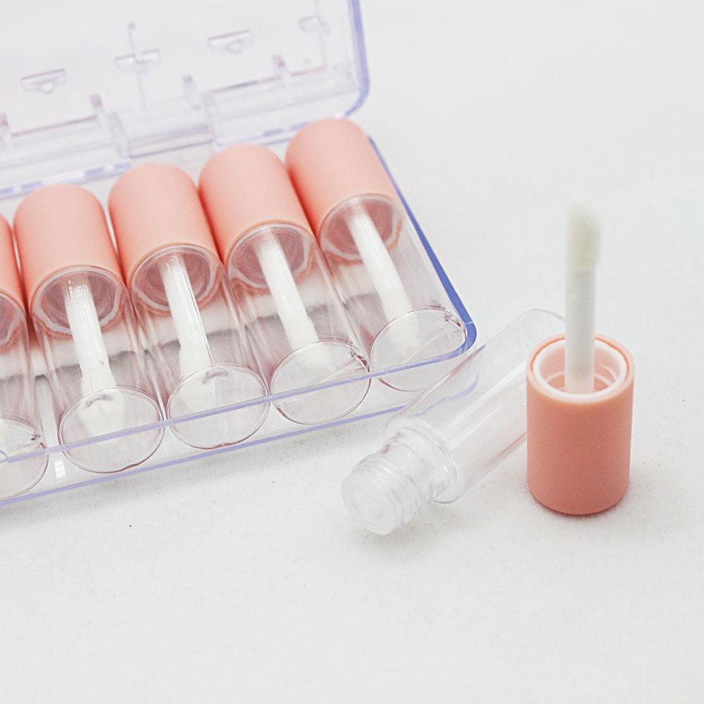 Tabung Lip Gloss Agustina Portable 10pcs/set Travel Pink Lip Balm Wadah Kosmetik Botol Isi Ulang