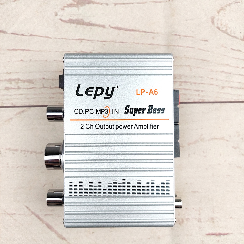 Lepy HiFi Mini Stereo Amplifier Treble Bass Booster 2A 12V - LP-A6 - Silver