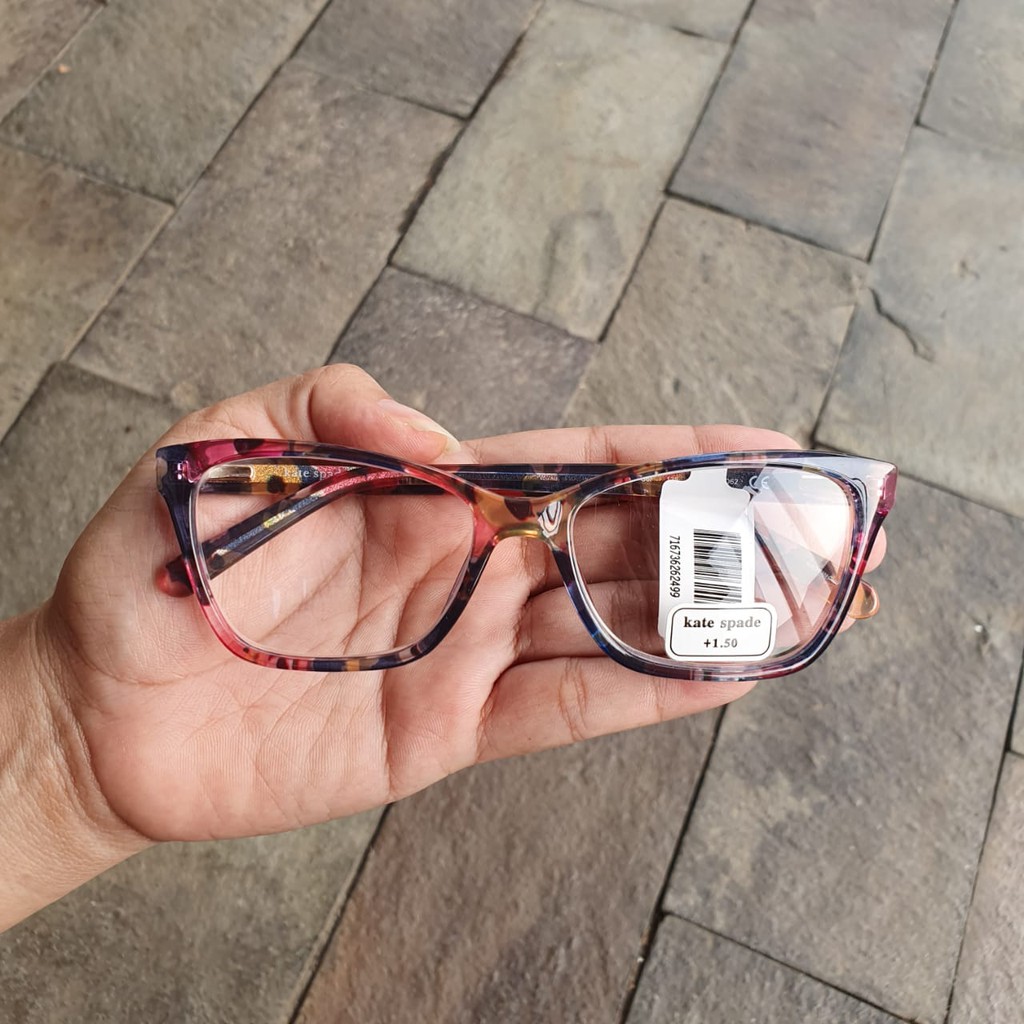 kacamata baca wanita kate spade pava blue flower