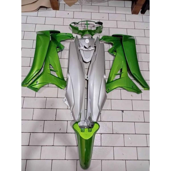 Cover Body Yamaha Vega R New Hijau Silver Polos Full Set Halus Bodi Yamaha Vega R New