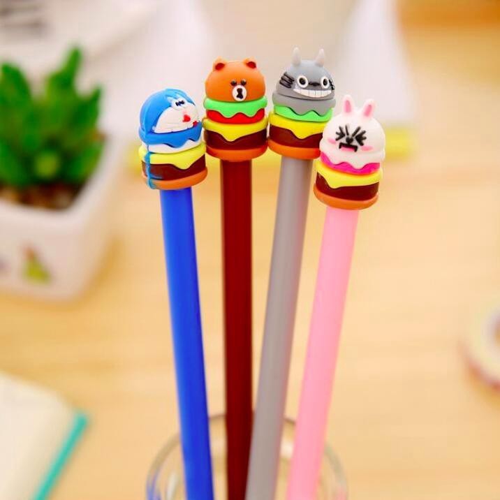 Pena Burger Karakter Pulpen Gel Lucu Import / Pulpen Hamburger Unik Stationery / TV-51