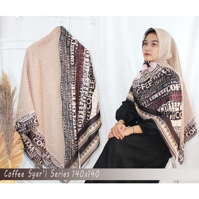 Hijab Segi Empat Motif Jumbo Dan Standart | Hijab Voal Premium | Jilbab Coffee Series