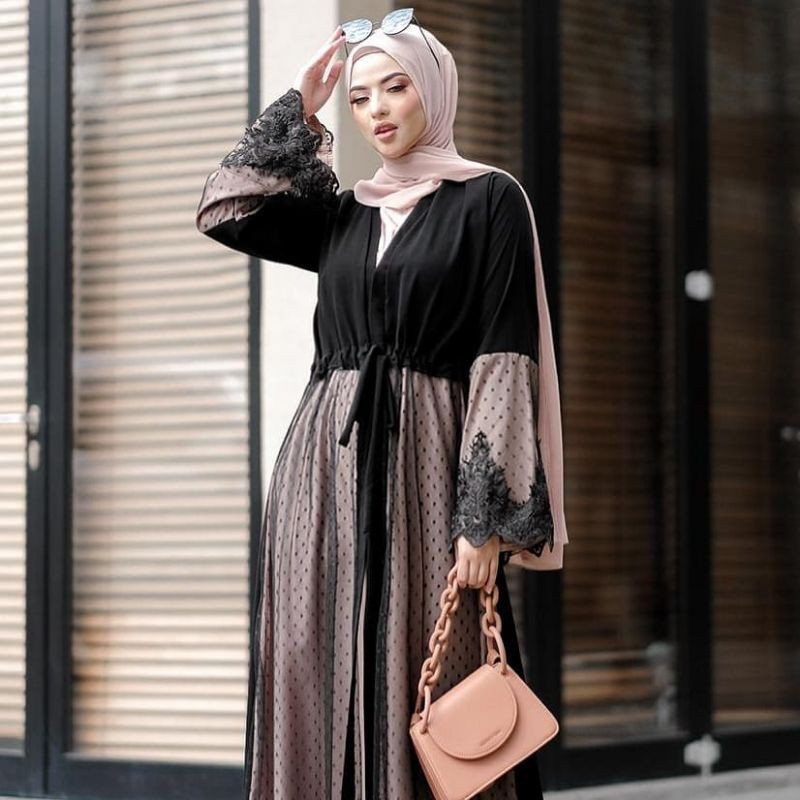 New abaya 608 gamis arab saudi hitam mewah