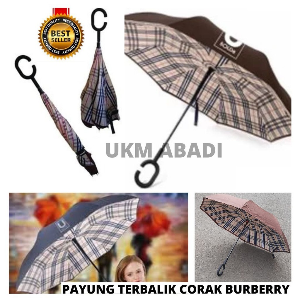 Payung Unik Terbalik Upside Down Corak Buxxberry Umbrella Inverter 113150