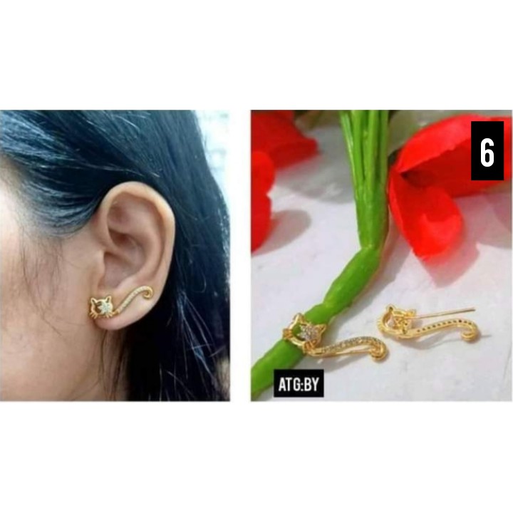 Anting Tusuk samping Permata mewah (COD)