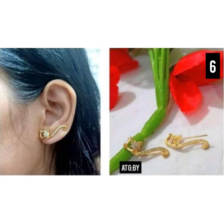 Anting Tusuk samping Permata mewah (COD)