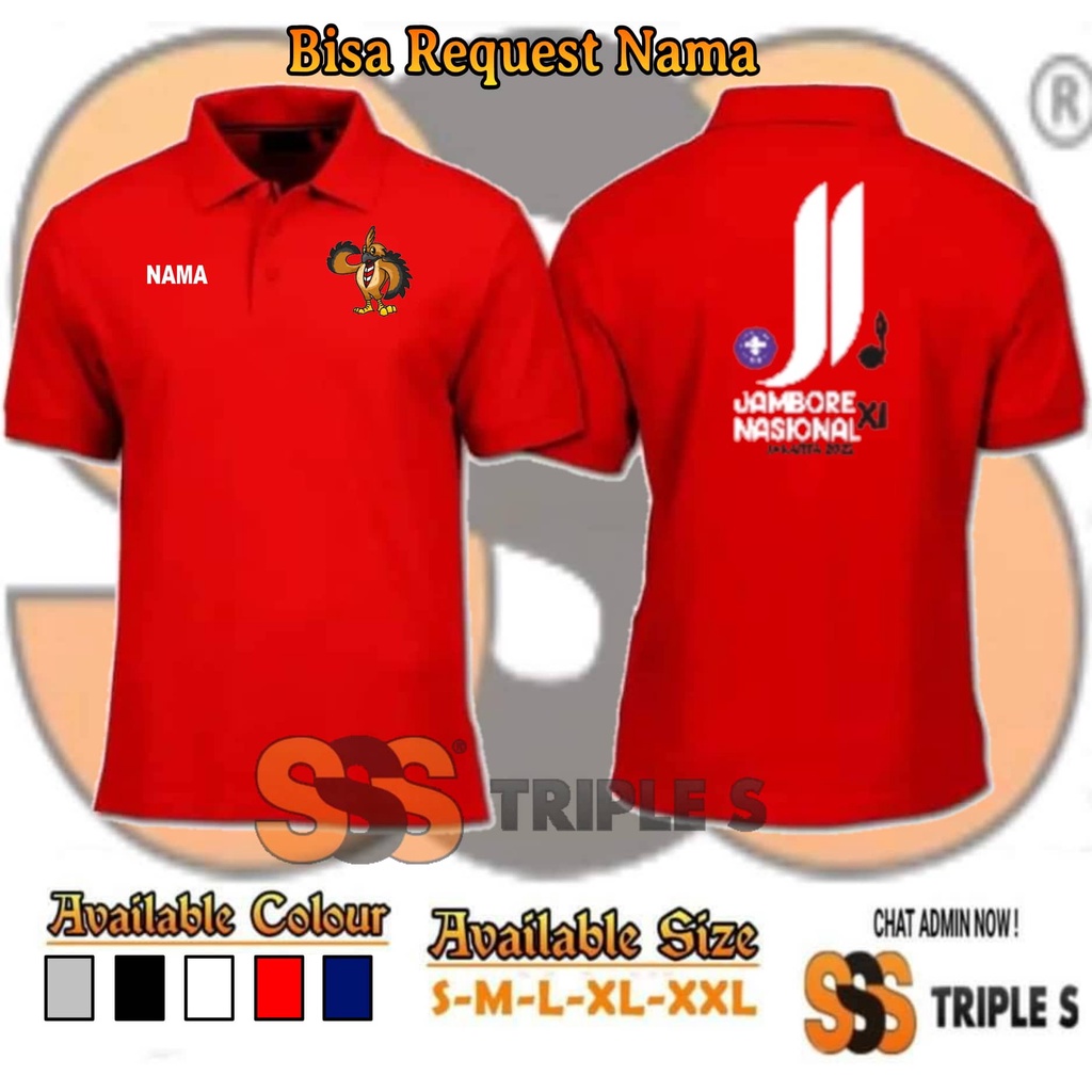 POLO SHIRT JAMNAS 2022 BISA REQUEST NAMA KAOS KERAH JAMBORE NASIONAL XI