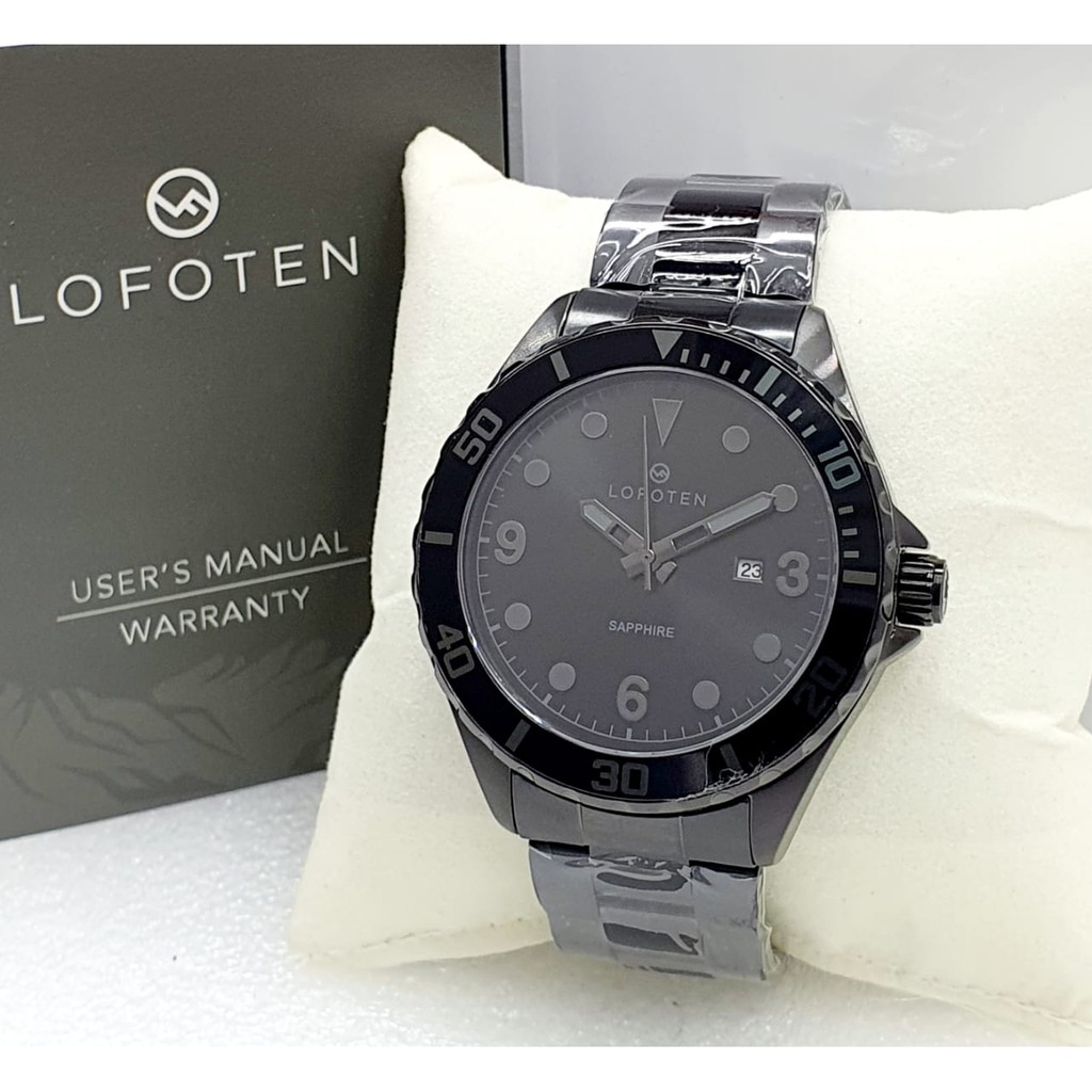 Jam Tangan Pria Kasual Lofoten F6513 Analog Rantai Stainless Steel Sapphire Original