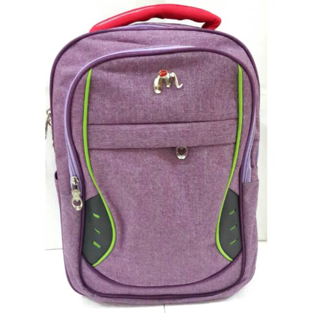 Tas ransel sekolah laptop moya ungu. tas kerja cewek moya ungu