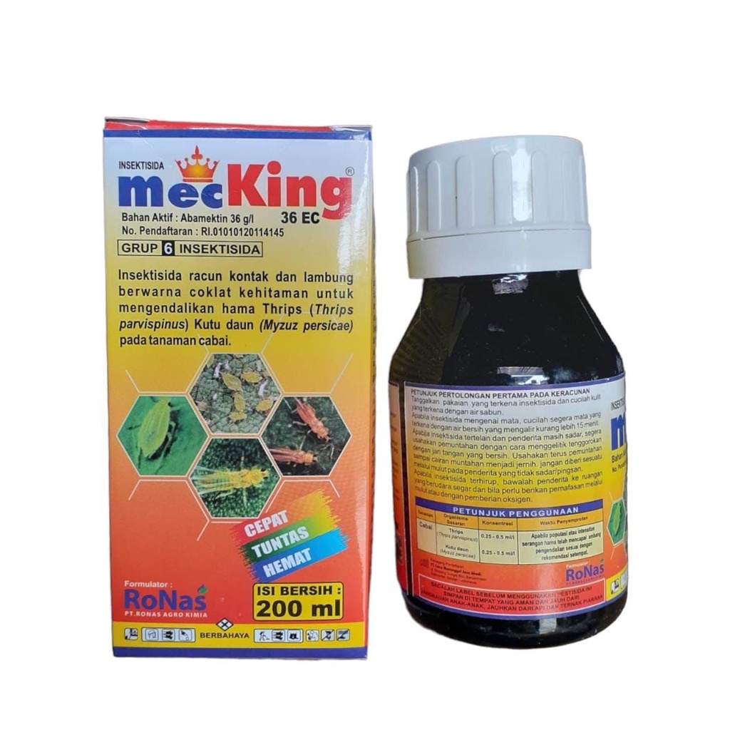 Insektisida MecKing 36 EC Isi 200ml. Abamektin 36 g/l ulate