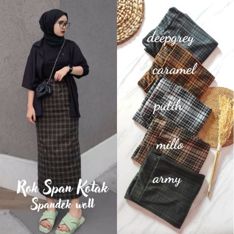 Rok Span Motif Kotak