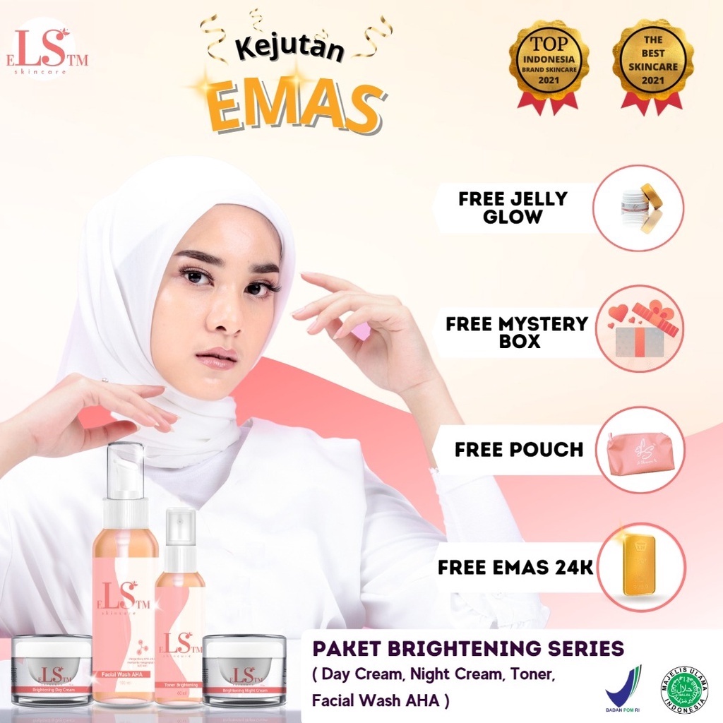 LS SKINCARE BPOM CREAM PEMUTIH WAJAH BRIGHTENING SERIES GLOWING KOSMETIK KRIM KECANTIKAN (ELSTM)