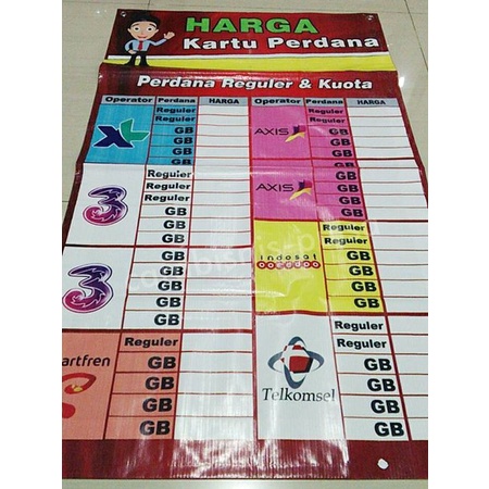 

Unik Spanduk Banner Tabel Harga Perdana Konter - Bisa Isi Tulis Kolom Sendiri Limited