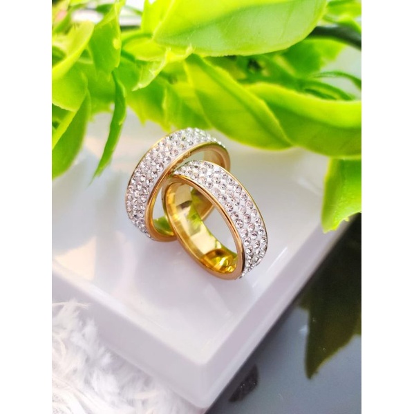 Cincin Nikah Full Permata Cincin Tunangan Titanium Import