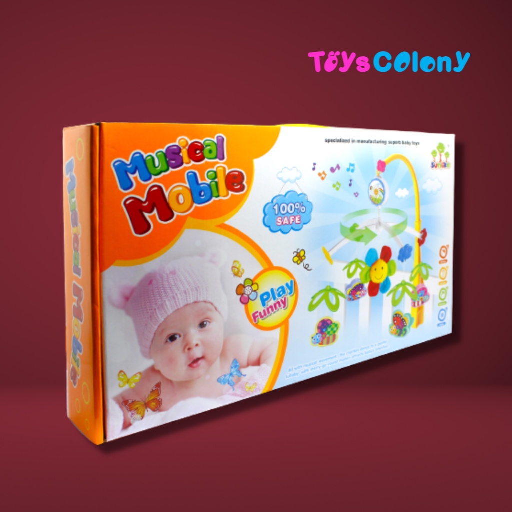 MAINAN MUSIK BOX GANTUNG DI TEMPAT TIDUR BAYI - FUNNY BED BELL SL81003