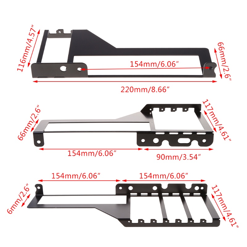 Btsg Metal Graphics VGA Card Bracket Holder Konverter Sisi Depan Pendingin Komputer Cooling Radiator Support