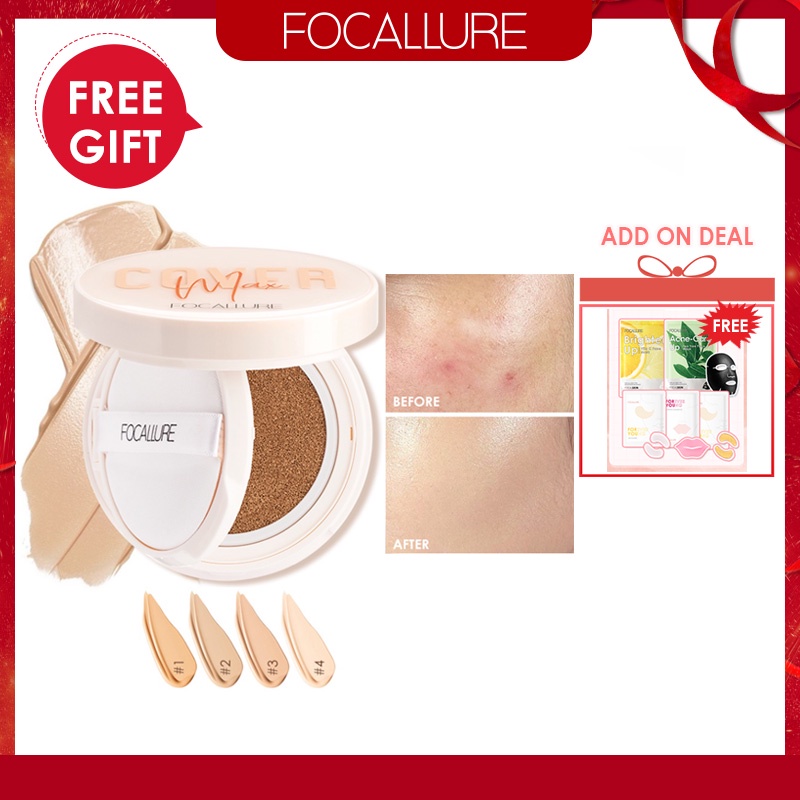 FOCALLURE Matte BB Cushion CC Cream Oil Control High Coverage