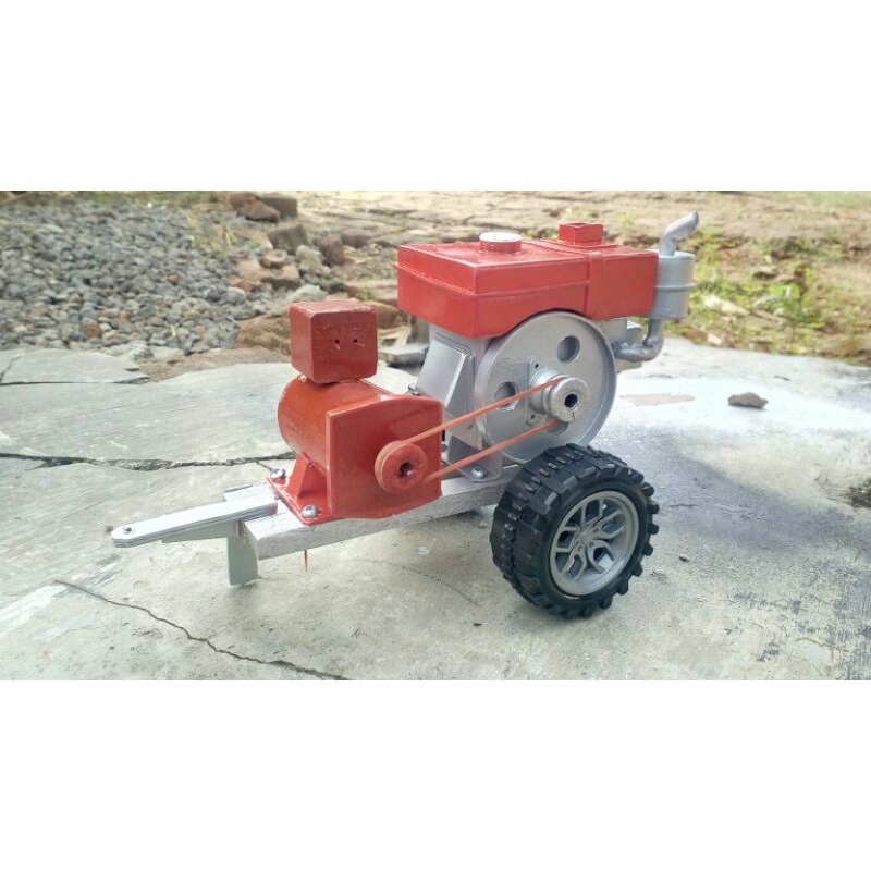 Miniatur diesel generator bahan PVC paralon (bisa menghasilkan listrik)