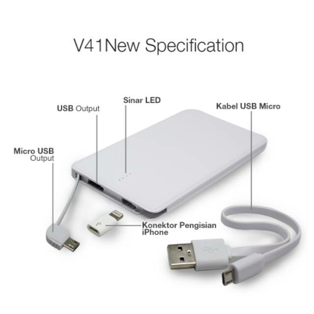 Power Bank Powerbank VEGER V41 10000mAh Original