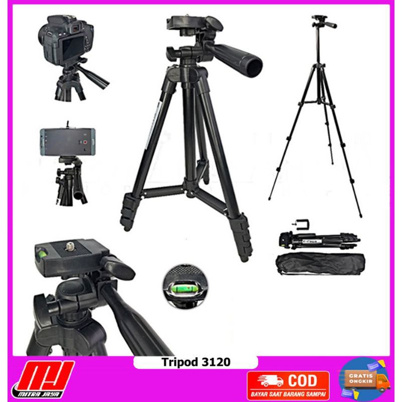 TRIPOD Camera SLR Smartphone Tripod 1 Meter DOGS WT-3120A Black